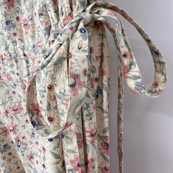 Polo Ralph Lauren Size 0 Floral Midi Dress Tie Shoulder Cottagecore Boho NWT - Picture 10 of 10